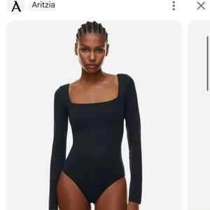 aritzia babaton contour square neck long sleeve bodysuit